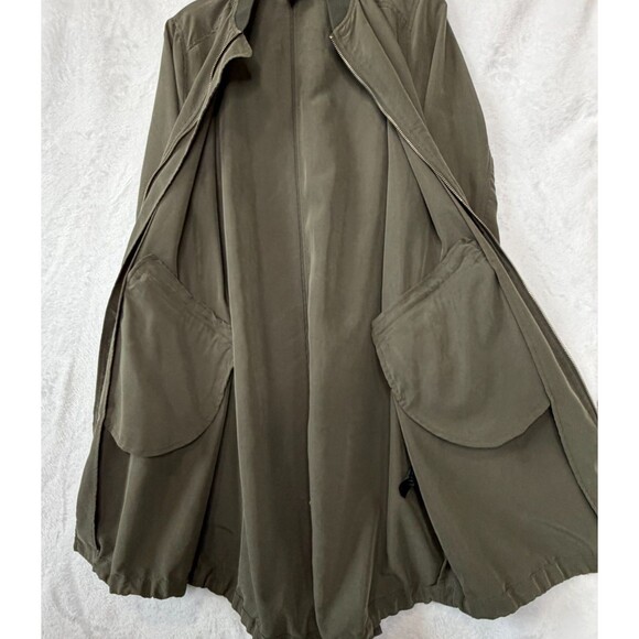 Divided H&M Women's L Olive Green Light-weight Long Full Zip Bomber Jacket - Picture 15 of 16